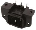 C14 Right Angle Panel Mount, PCB Mount IEC Connector Male, 10A, 250 V